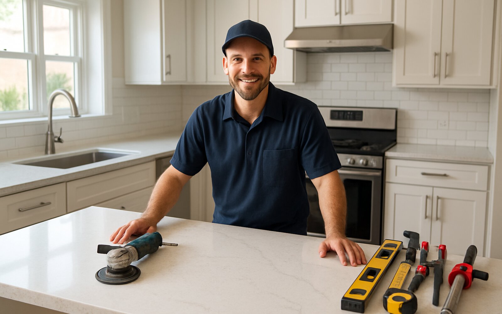 New quartz kitchen countertops