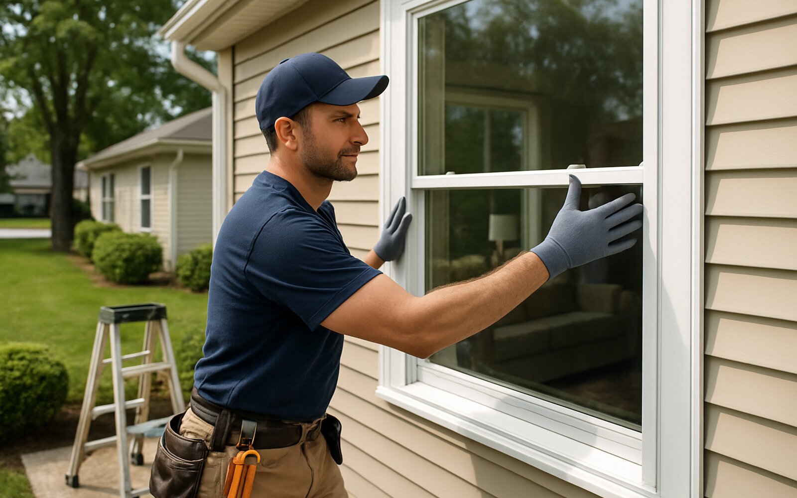 Clear new glass installed in a bright home
