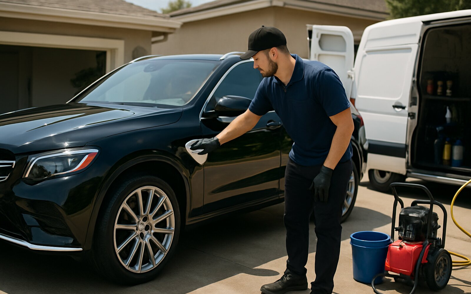 Bright clean car after a mobile wash