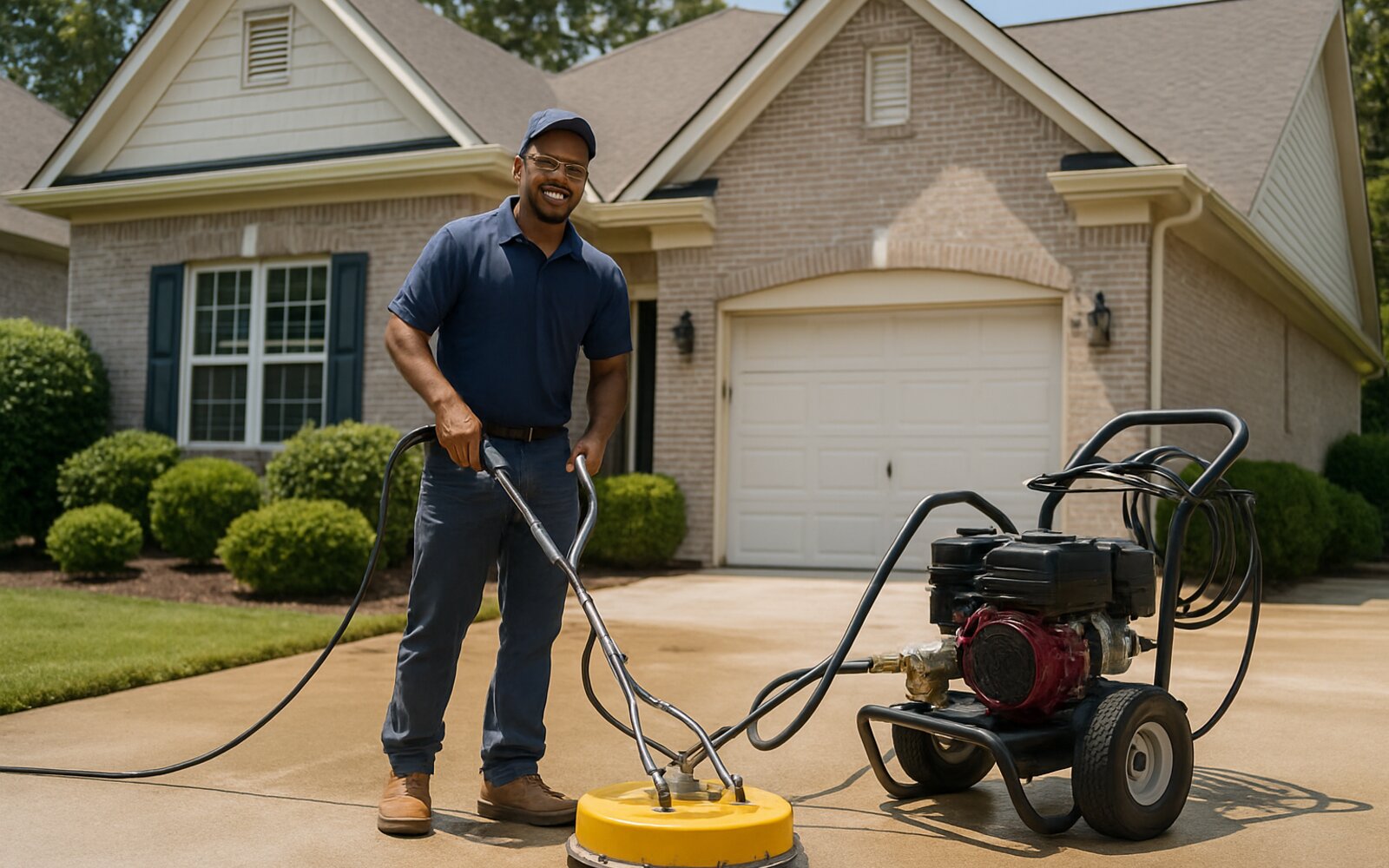 Clean home exterior after pressure washing