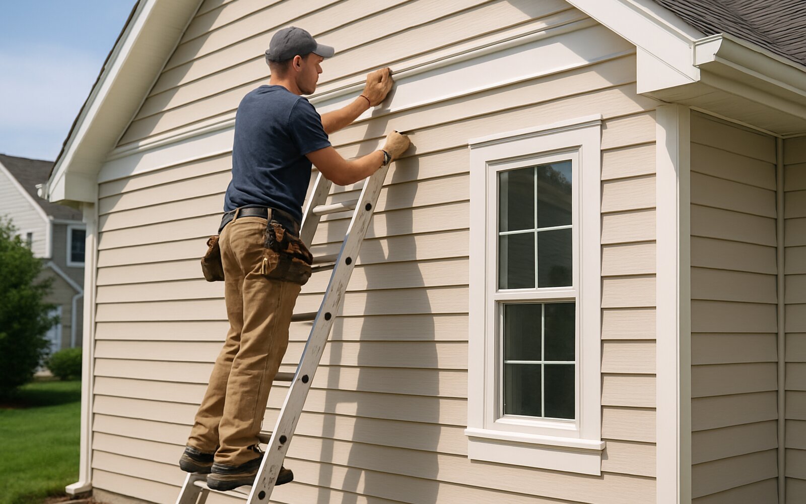 Crisp wrapped fascia and trim after repair