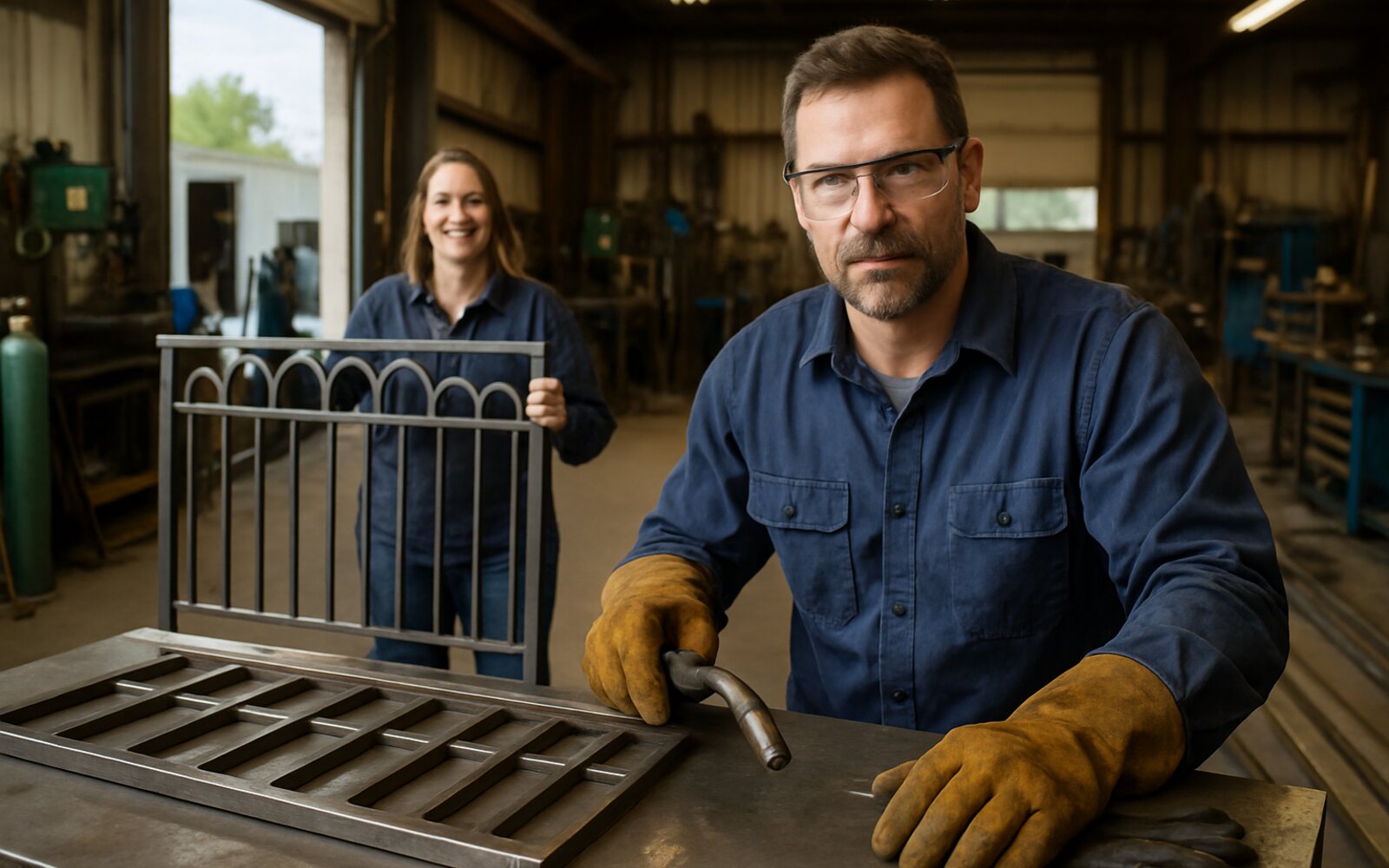 Welder making a clean weld on steel